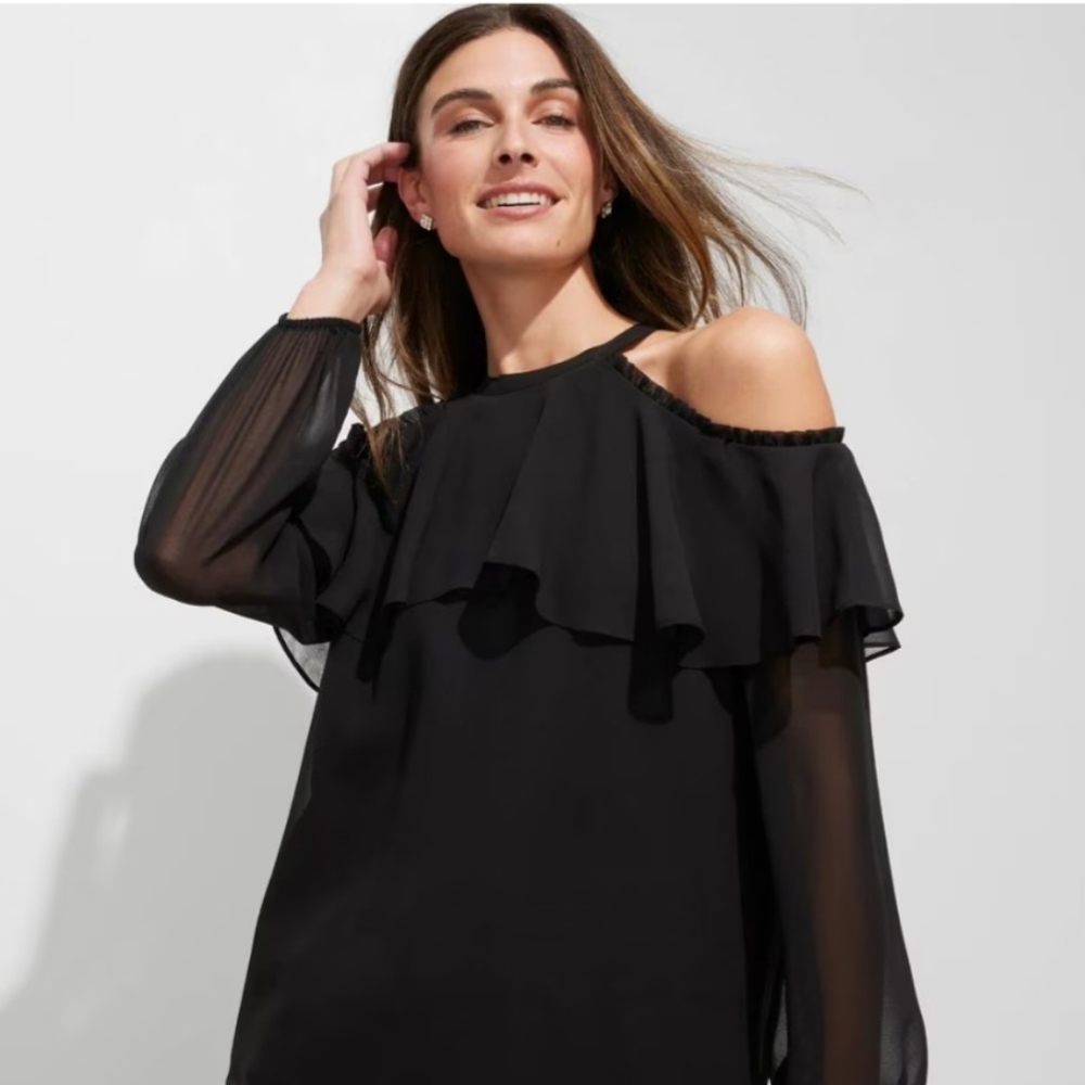 White House Black Market cold shoulder blouse